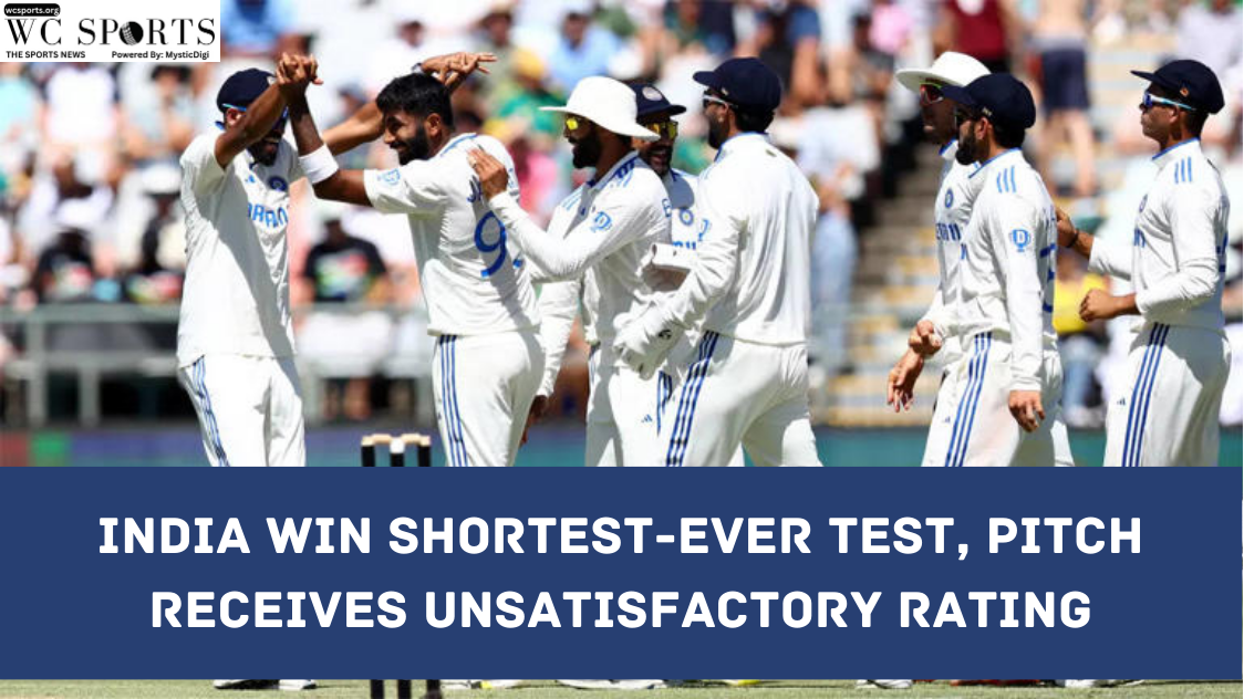 India Win Shortest-Ever Test, Pitch Receives Unsatisfactory Rating
