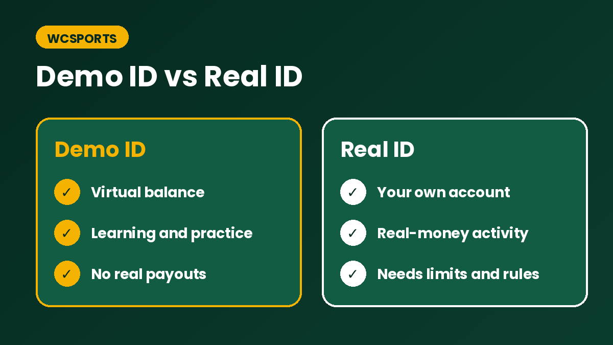 Comparison of a Cricket Demo ID and a real ID